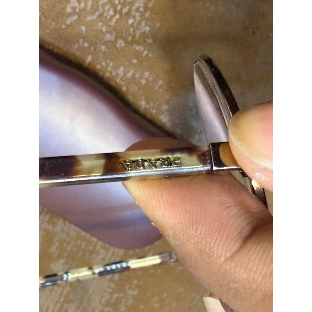 Prada VPR 52X Gold Round Eyeglasses Tortoise Shell Frames Italy 51-19-140